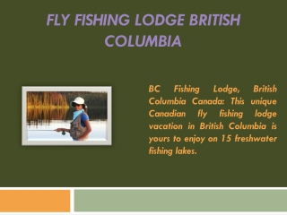 Fly Fishing Lodge British Columbia