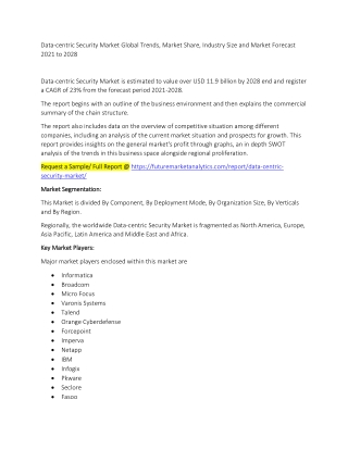 Data-centric Security Market Trends, Market Share, Industry Size, Growth, and Market Forecast 2021 to 2028
