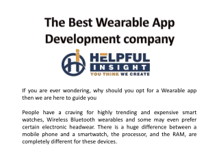 The Best Wearable App Development company