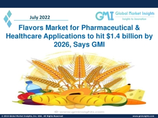 Flavors Market for Pharmaceutical & Healthcare Applications