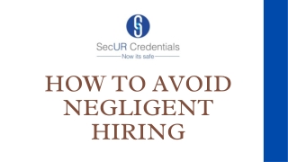 How to avoid negligent hiring