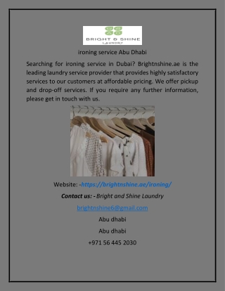 ironing service Abu Dhabi