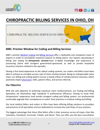 CHIROPRACTIC BILLING SERVICES IN OHIO, OH