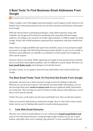 12 Best Tools To Find Business Email Addresses From Google