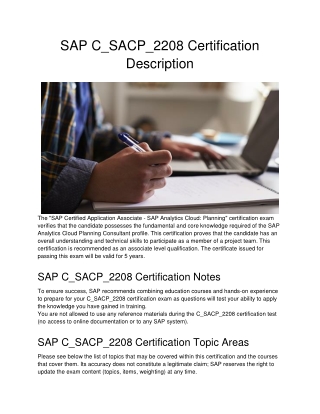 SAP C_SACP_2208 Certification Description