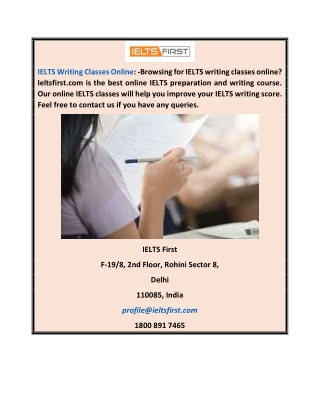 Ielts Writing Classes Online  Ieltsfirst.com