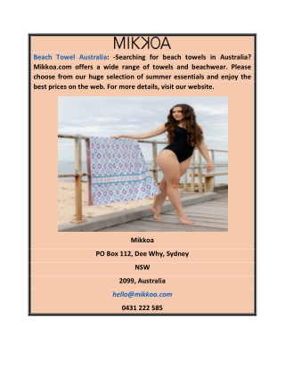 Beach Towel Australia  Mikkoa.com