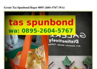 Grosir Tas Spunbond Bogor