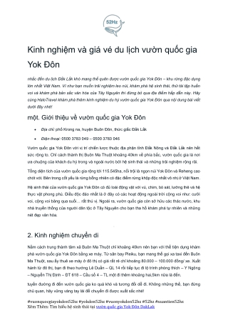 Hanh Trinh Du Lich Vuon Quoc Gia Yok Don Co Gi Thu Vi Xuantien52hz