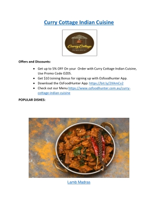 5% off - Curry Cottage Indian Restaurant Goulburn, NCurry Cottage Indian Cuisine