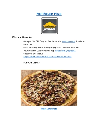 5% off - Melthouse Pizza Kingsgrove Menu, NSW