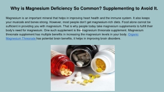 Why is Magnesium Deficiency So Common