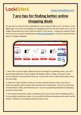 7 pro tips for finding better online shopping deals