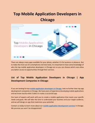 Mobile Application Developers in Chicago