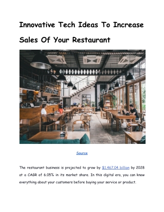 Innovative tech ideas to increase sales of your restaurant