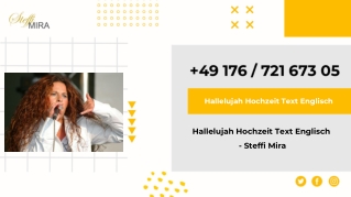 Hallelujah Hochzeit Text Englisch - Steffi Mira