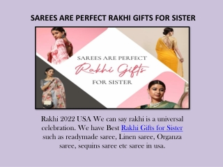 SAREES ARE PERFECT RAKHI GIFTS FOR SISTER