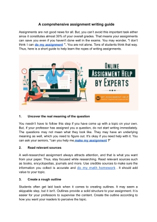 A comprehensive assignment writing guide