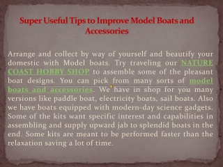 Super Useful Tips to Improve Model Boats and Accessories