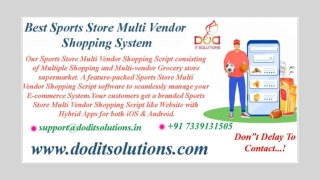 Best Online Sports Store Multi Vendor System - DOD IT SOLUTIONS