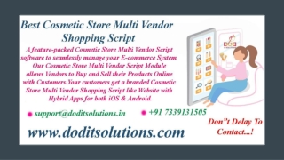 Best Online Cosmetic Store Multi Vendor System - DOD IT SOLUTIONS