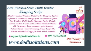 Best Online Watches Store Multi Vendor System - DOD IT SOLUTIONS