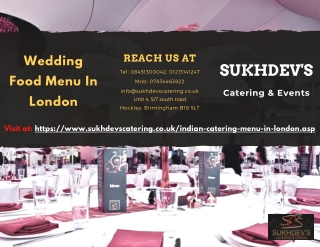 Best Wedding Food Menu In London