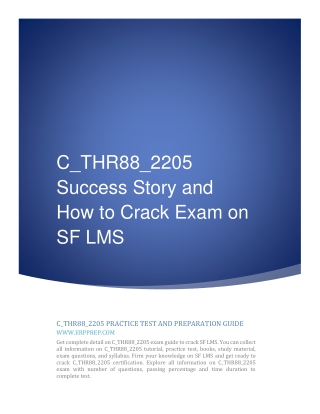 C_THR88_2205 Success Story and How to Crack Exam on SF LMS