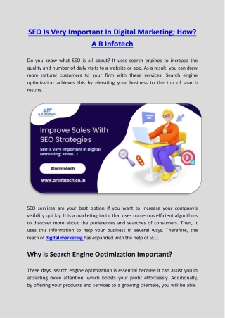 SEO is very important in digital marketing, how