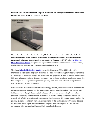 Global Microfluidic Devices Market Research Report 2022-2028