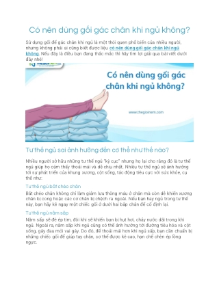 Có nên dùng gối gác chân khi ngủ không