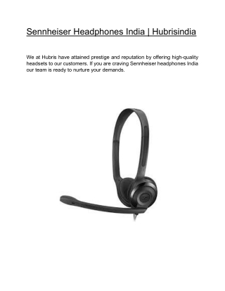 Sennheiser Headphones India  | Hubrisindia