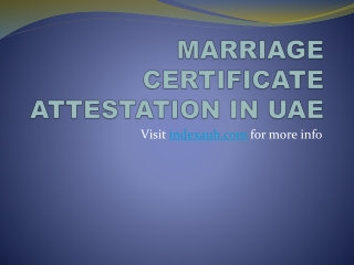 MARRIAGE CERTIFICATE ATTESTATION IN UAE