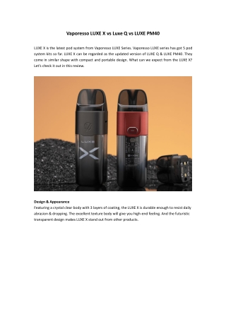 Vaporesso LUXE X vs Luxe Q vs LUXE PM40