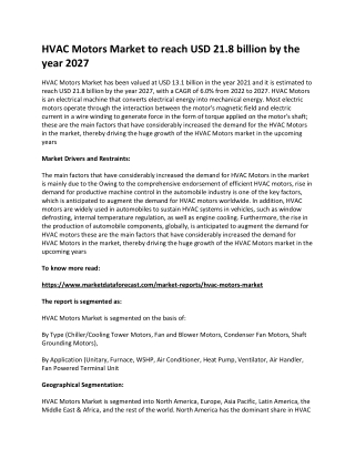 HVAC Motors Market