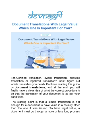 Document Translations With Legal Value: Which One Is Important For You?