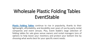 Plastic Folding Tables - EventStable