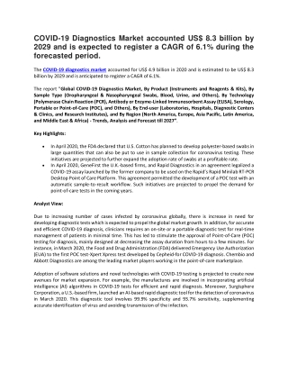 COVID-19 Diagnostics Market
