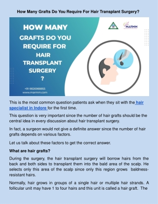 How Many Grafts Do You Require For Hair Transplant Surgery?