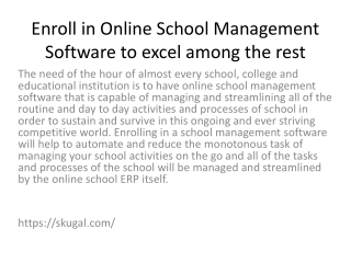 Enroll in Online School Management Software to excel