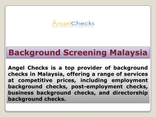 Background Screening Malaysia