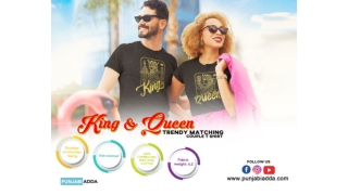 Trendy King Queen T Shirt – Best Matching Couple T Shirt – Punjabi Adda