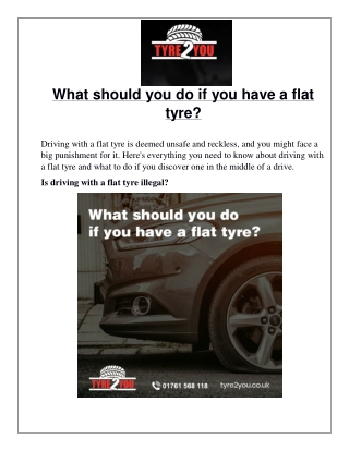 What should you do if you have a flat tyre