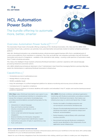 HCL Automation Power Suite - A Bundled Tool to Automate More, Better, Smarter