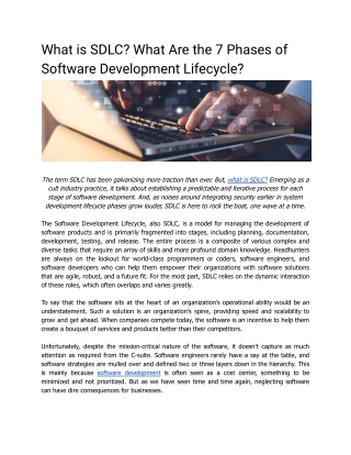 What is SDLC? What Are the 7 Phases of Software Development Lifecycle?
