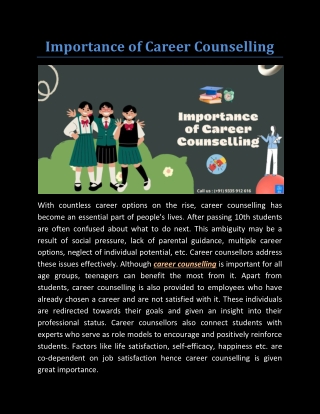 Importance of Career Counselling