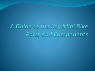 A Guide to the Key Mini Bike Parts and Components