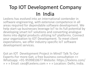 Top IOT Development Company In  India