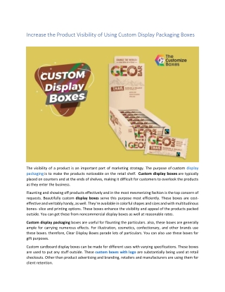 How to Increase Product Visibility of Using Custom Display Packaging