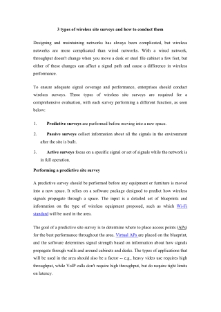 3 types of wireless site surveys and how to conduc